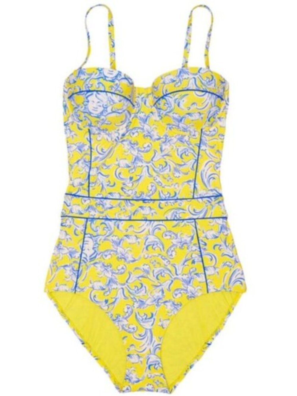 Tory Burch Printed Swimsuit (Yellow & Blue)